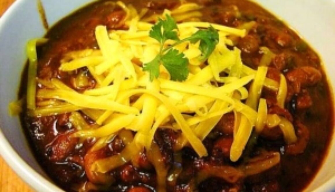 chili and cheese in a bowl